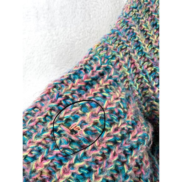 VTG Wet seal oversized wool blend lagen colorful cardigan 90s sz M - Picture 4 of 7